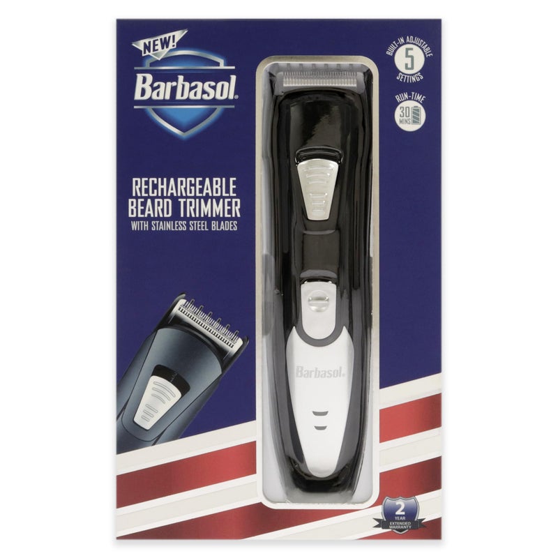 Barbasol Rechargeable Electric Beard Trimmer with Stainless Steel Blades and Adjustable Settings - Image 4